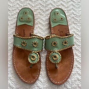 Jack Rogers Sandals Size 9.5 mint/gold